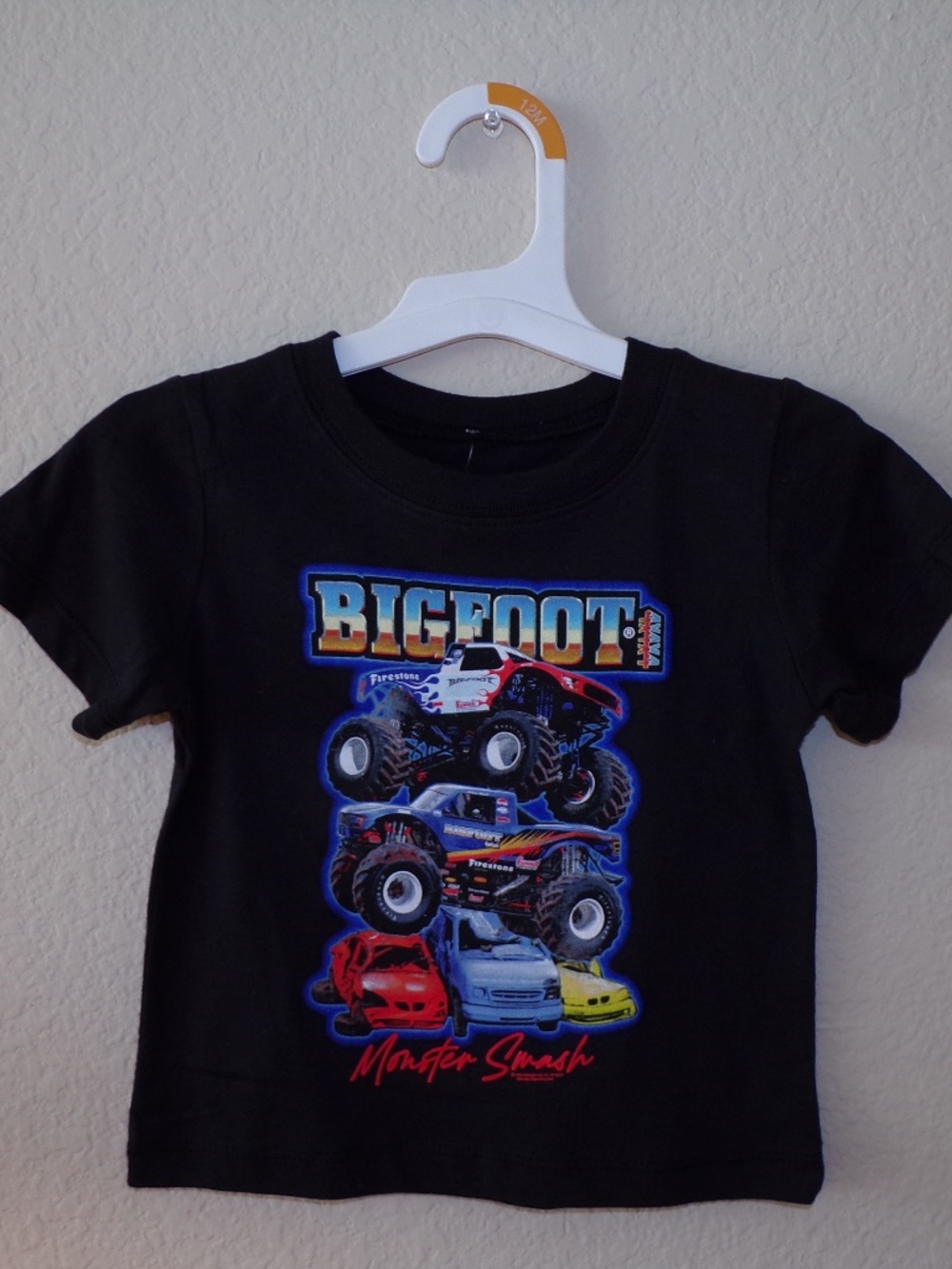 Bigfoot 4x4 Monster Smash Toddler Graphic T-Shirt Black Size 18M NWT